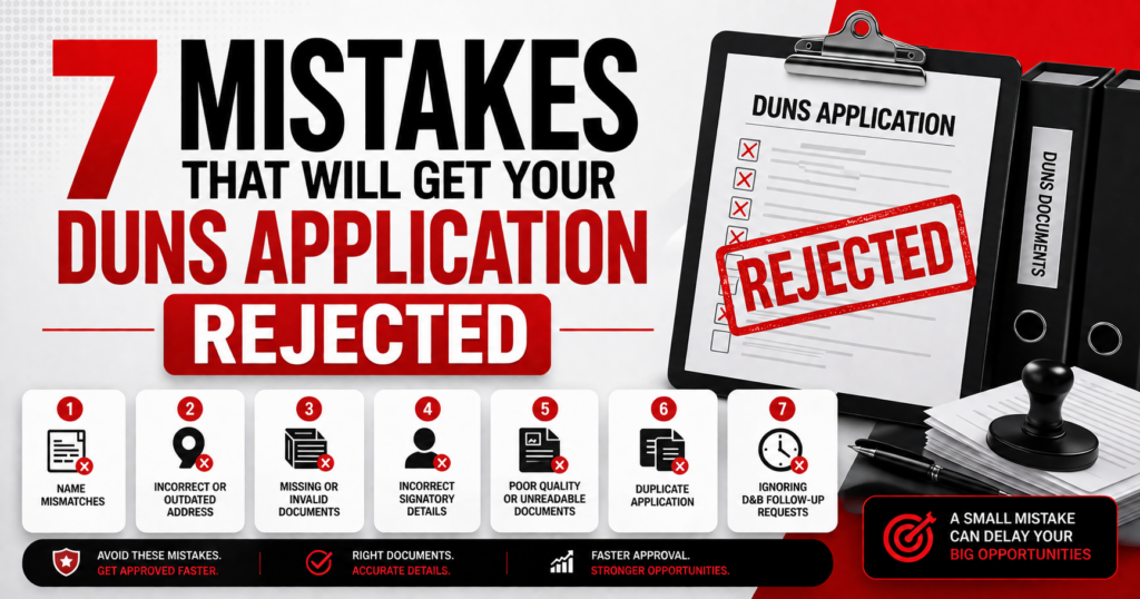7 Mistakes That Will Get Your DUNS Application Rejected
