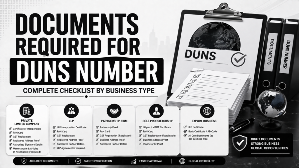 Documents Required for DUNS Number: Complete Checklist by Business Type